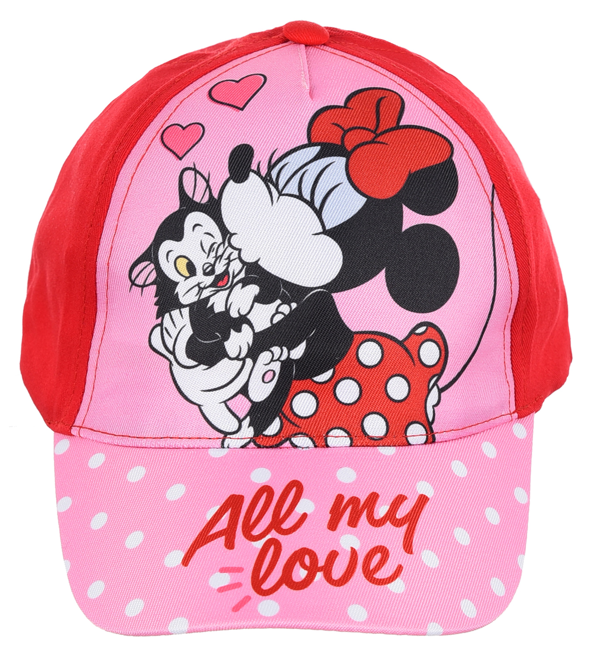 Cappello Minnie DISNEY con Visiera Berretto Estivo Regolabile Bambina - Ye40044rosso