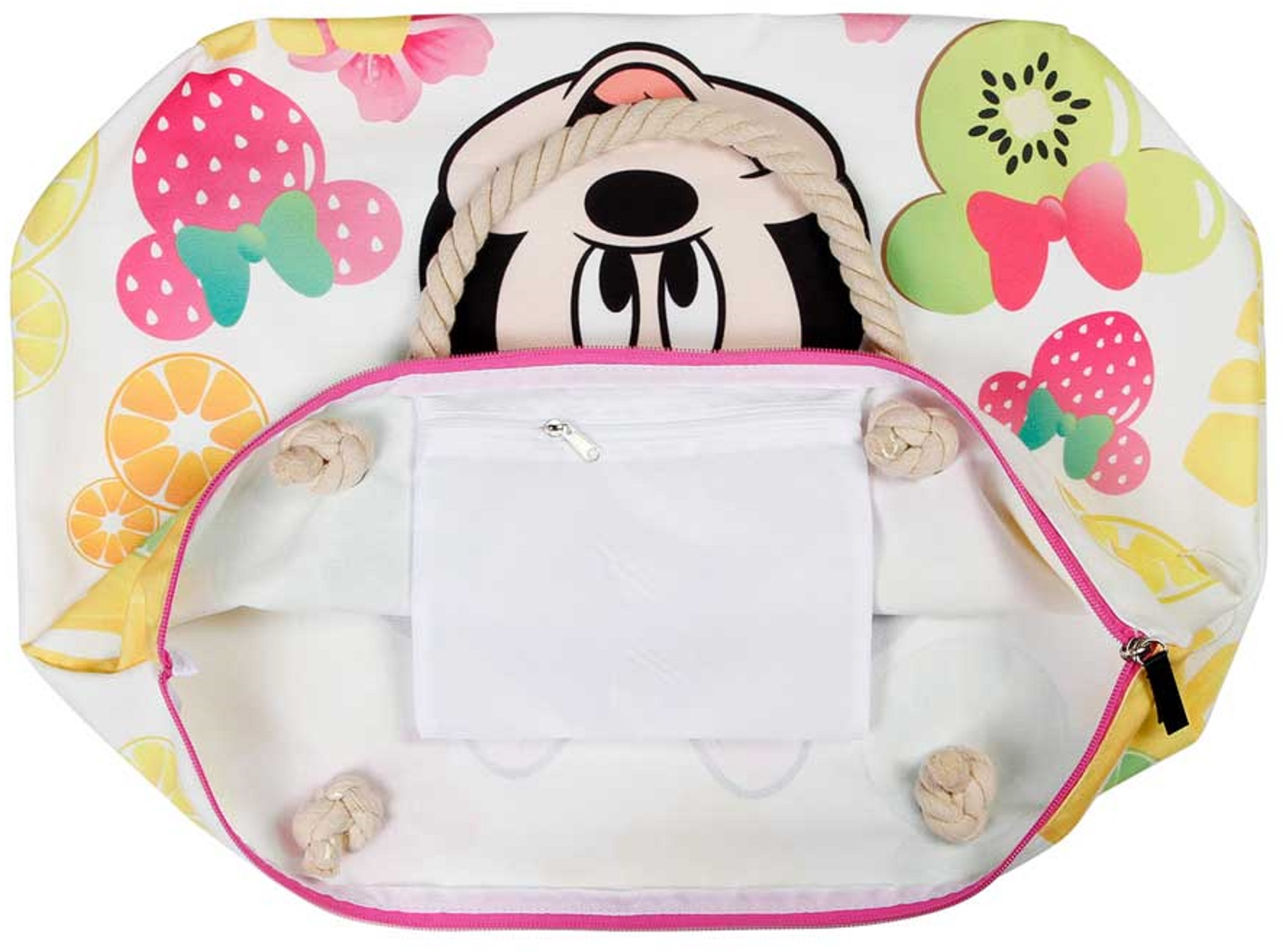Borsa Mare Minnie Mouse DISNEY in Tessuto con Manici e Cerniera da Spiaggia - 07034