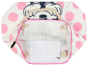 Borsa Mare Minnie Mouse DISNEY Vintage in Tessuto con Manici e Cerniera da Spiaggia - 07036