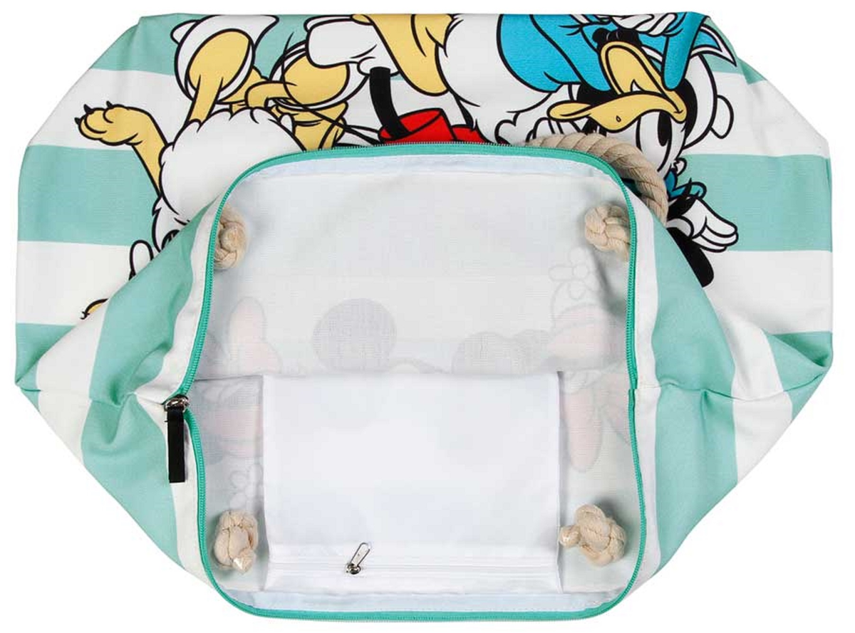 Borsa Mare Mickey & Friends DISNEY Vintage in Tessuto con Manici e Cerniera da Spiaggia - 07047