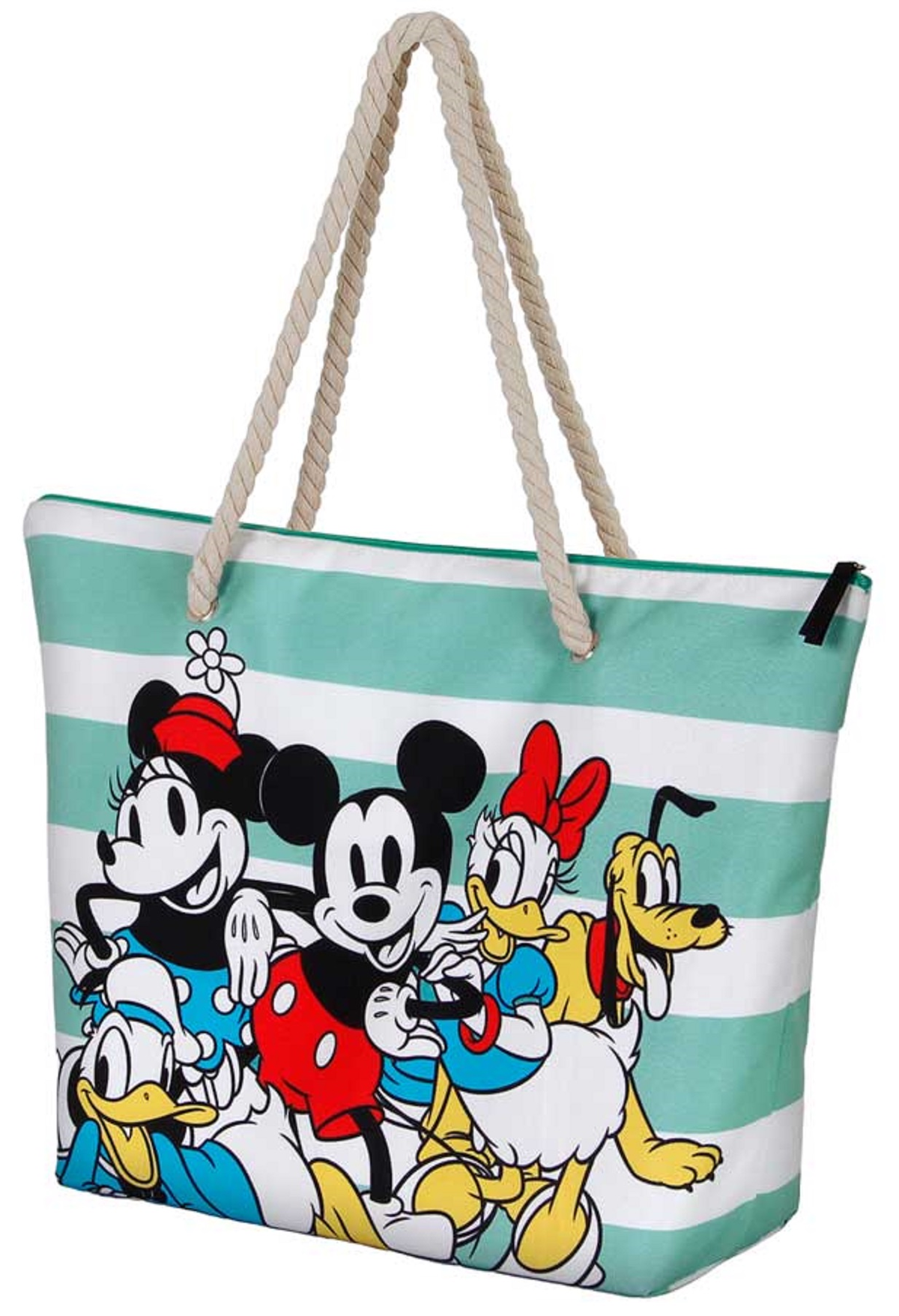 Borsa Mare Mickey & Friends DISNEY Vintage in Tessuto con Manici e Cerniera da Spiaggia - 07047