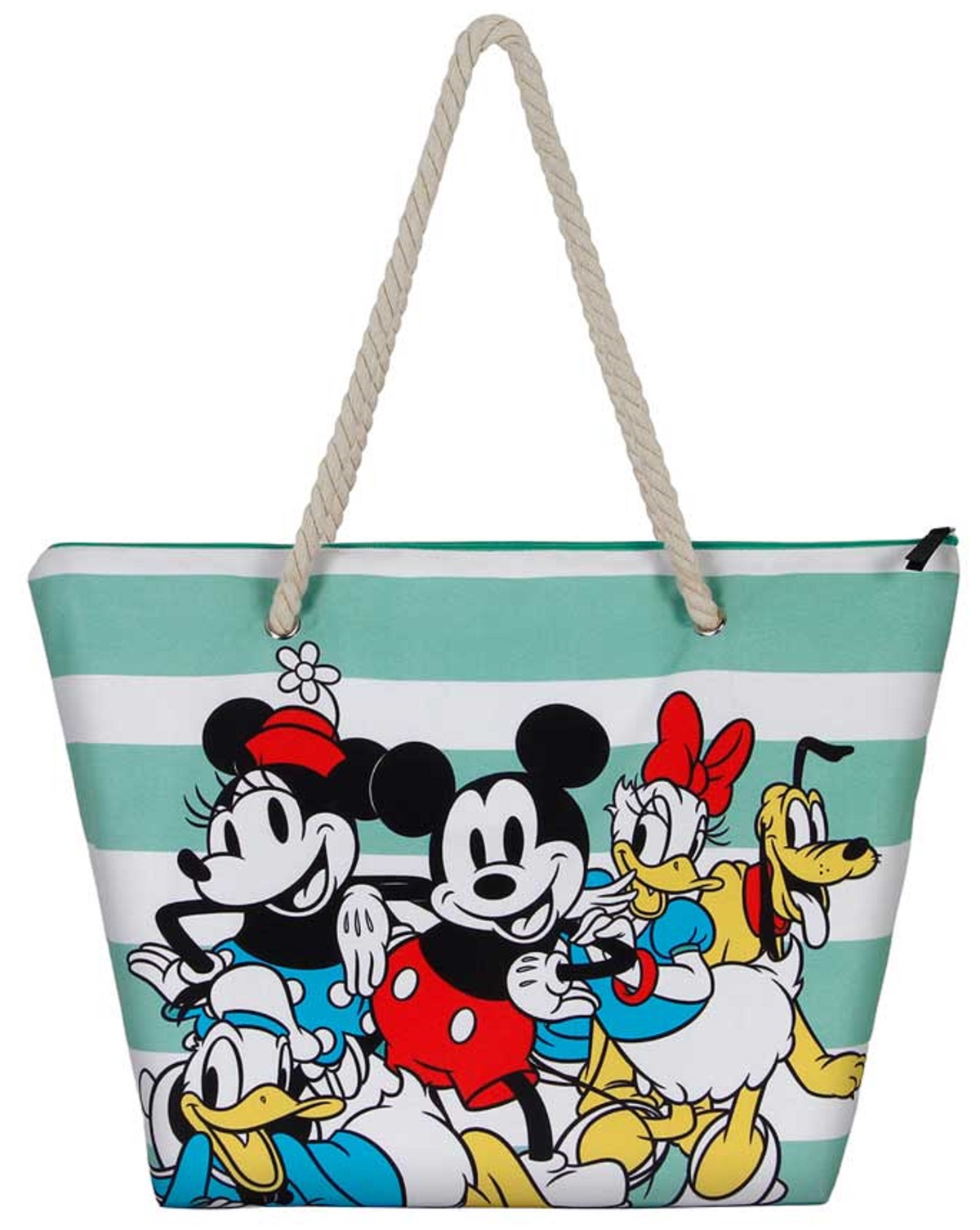 Borsa Mare Mickey & Friends DISNEY Vintage in Tessuto con Manici e Cerniera da Spiaggia - 07047
