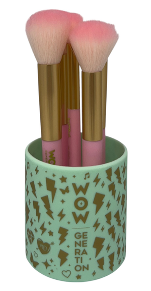 Set Pennelli per il Trucco 5 Pennelli con Contenitore in Silicone - Wow00152
