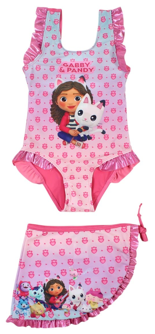 Costume con Pareo Gabby's Dollhouse Costume da Bagno Intero con Gonna Bambina - Gab36-0803