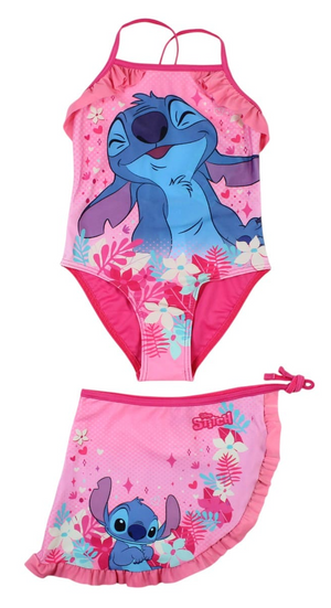 Costume con Pareo Stitch DISNEY Costume da Bagno Intero con Gonna Bambina - Lil36-0802