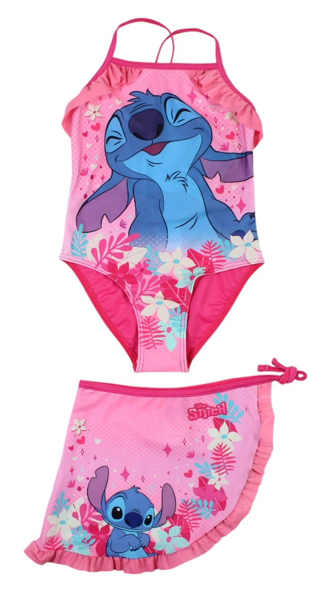 Costume con Pareo Stitch DISNEY Costume da Bagno Intero con Gonna Bambina - Lil36-0802