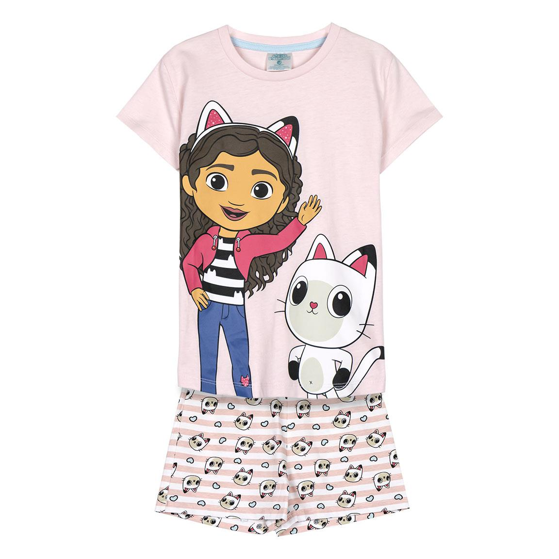 Pigiama Corto Estivo Gabby's Dollhouse T-Shirt e Pantaloncini Shorts in Cotone - 2062