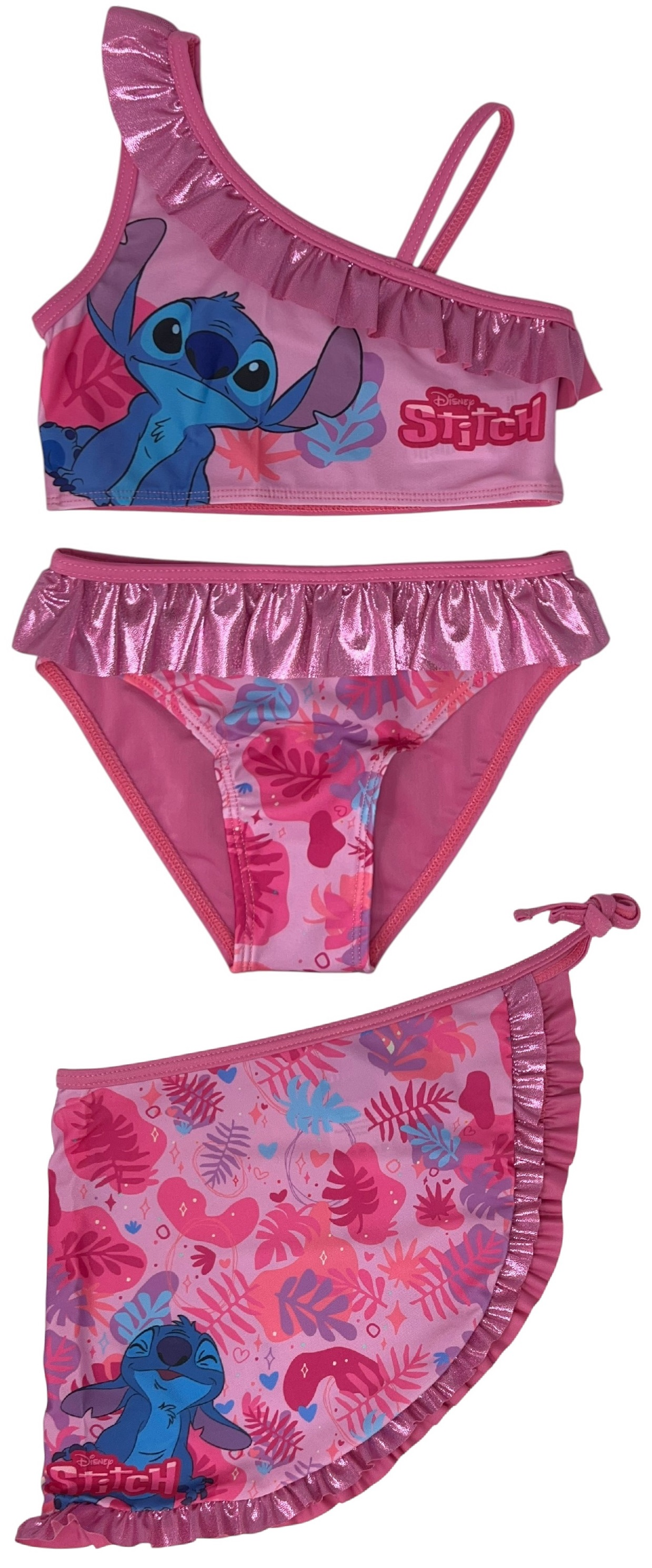 Costume con Pareo Stitch DISNEY Costume da Bagno Due Pezzi con Gonna Bambina - Lil36-0593