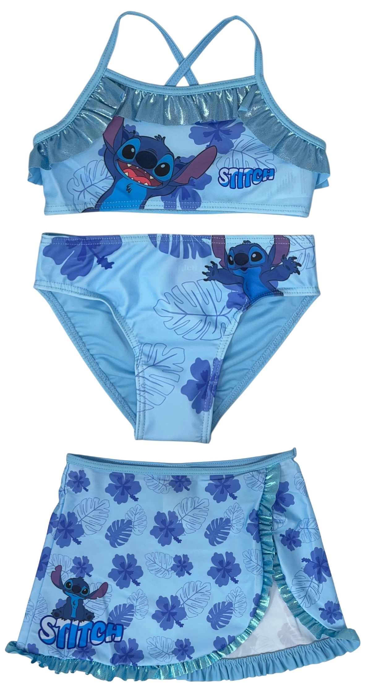 Costume con Pareo Stitch DISNEY Costume da Bagno Due Pezzi con Gonna Bambina - Lil36-0608