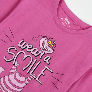 Pigiama Corto Estivo Stregatto Alice in Wonderland T-Shirt e Shorts Misto Cotone per Adulti - 2224