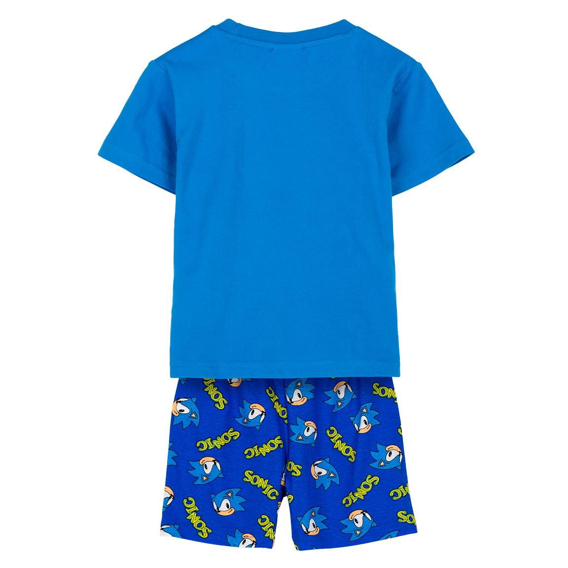 Pigiama Corto Estivo Sonic T-Shirt e Pantaloncini in Cotone per Bambini- 2651