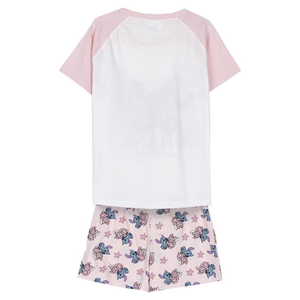 Pigiama Corto Estivo Stitch e Angel DISNEY T-Shirt e Pantaloncini Shorts in Cotone - 2137