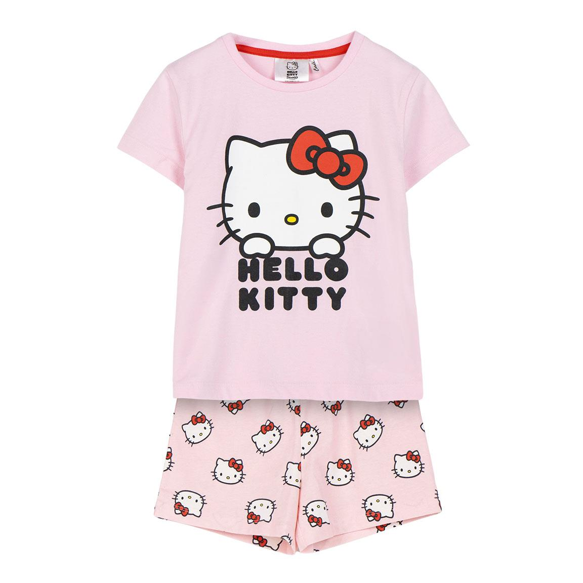 Pigiama Corto Estivo Hello Kitty Sanrio T-Shirt e Pantaloncini Shorts in Cotone - 2657