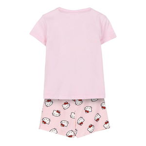 Pigiama Corto Estivo Hello Kitty Sanrio T-Shirt e Pantaloncini Shorts in Cotone - 2657