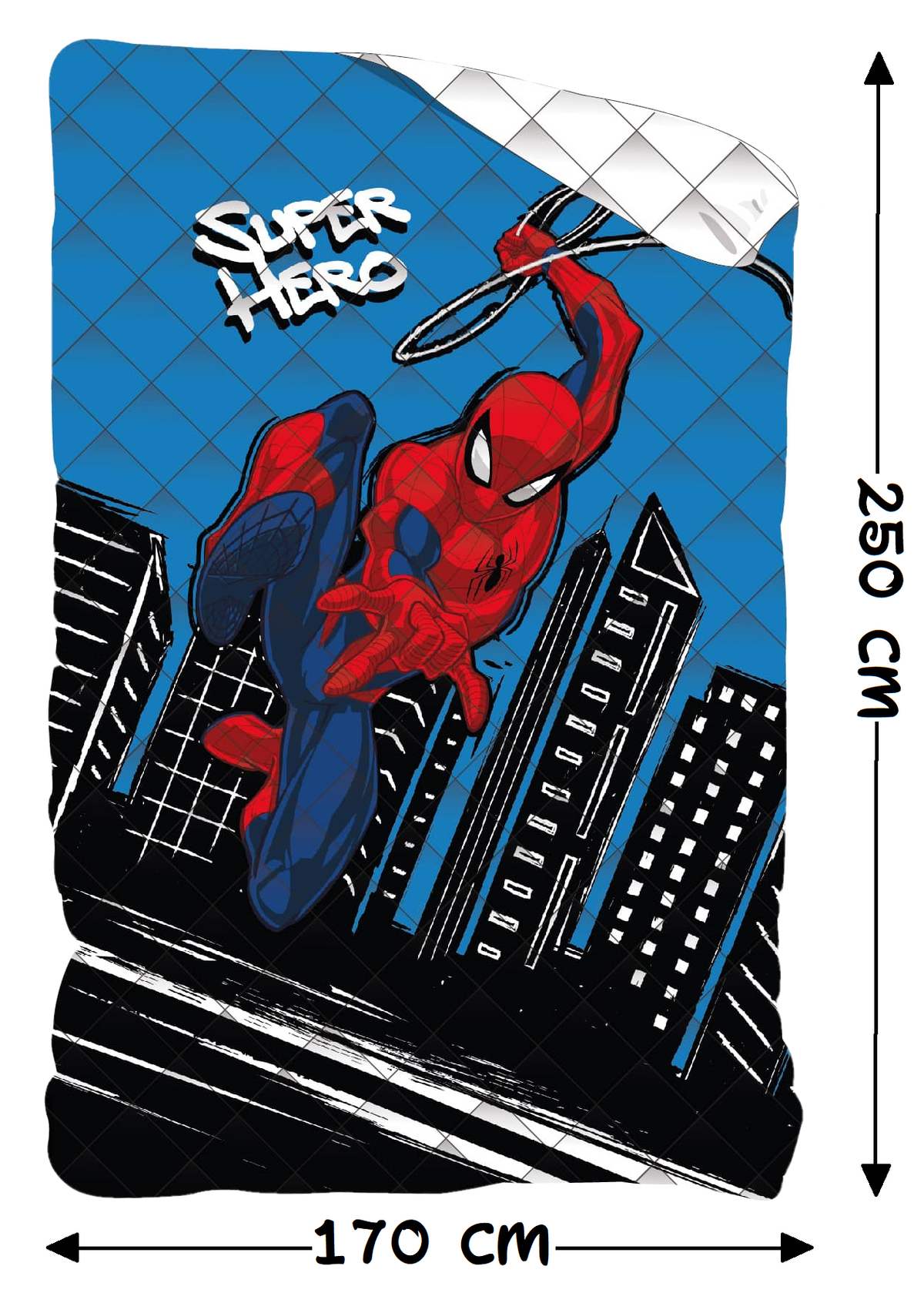 Trapuntino Doubleface Spiderman MARVEL Coperta Copriletto Trapuntato 100 Gsm Letto Singolo 170x250 CM - Spm1780