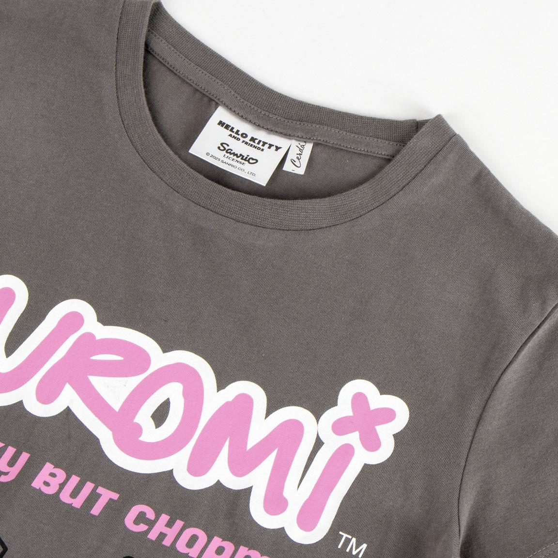 Pigiama Corto Estivo Kuromi Sanrio T-Shirt e Pantaloncini Shorts in Cotone - 2845