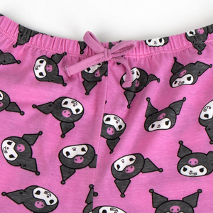 Pigiama Corto Estivo Kuromi Sanrio T-Shirt e Pantaloncini Shorts in Cotone - 2845