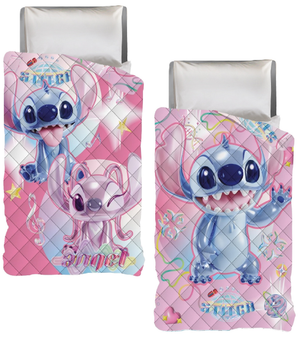 Trapuntino Doubleface Stitch e Angel DISNEY Coperta Copriletto Trapuntato 100 Gsm Letto Singolo 170x250 CM - Sti1785