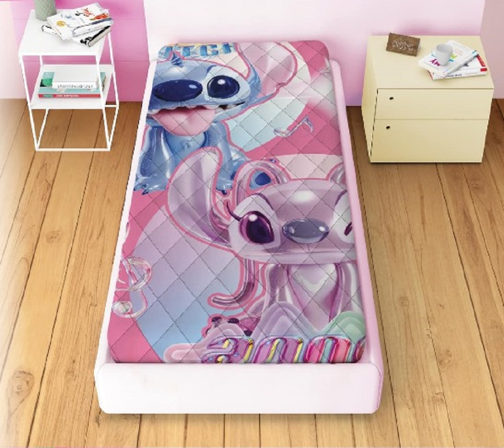 Trapuntino Doubleface Stitch e Angel DISNEY Coperta Copriletto Trapuntato 100 Gsm Letto Singolo 170x250 CM - Sti1785