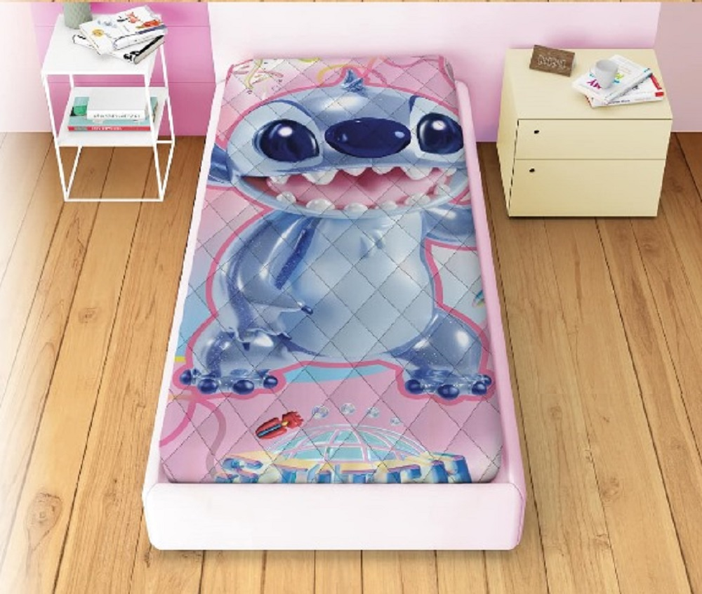 Trapuntino Doubleface Stitch e Angel DISNEY Coperta Copriletto Trapuntato 100 Gsm Letto Singolo 170x250 CM - Sti1785