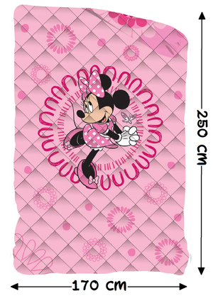 Trapuntino Doubleface Minnie DISNEY Coperta Copriletto Trapuntato 100 Gsm Letto Singolo 170x250 CM - Min1770