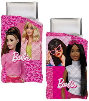 Trapuntino Doubleface Barbie Coperta Copriletto Trapuntato 100 Gsm Letto Singolo 170x250 CM - Bar1767