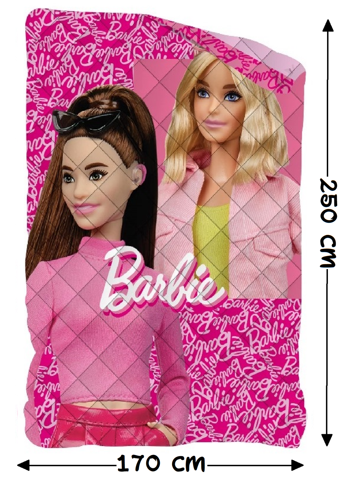 Trapuntino Doubleface Barbie Coperta Copriletto Trapuntato 100 Gsm Letto Singolo 170x250 CM - Bar1767