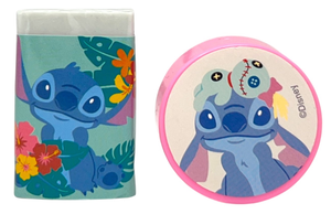 Set Cancelleria Stitch e Angel DISNEY 5 Pezzi Block Notes Matita Gomma Temperamatite e Righello - St00075