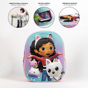 Zaino Asilo 3d Gabby's Dollhouse Borsa 32 CM per Scuola Materna da Passeggio - 5870