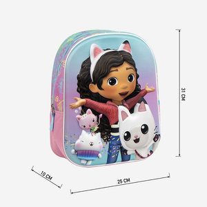 Zaino Asilo 3d Gabby's Dollhouse Borsa 32 CM per Scuola Materna da Passeggio - 5870