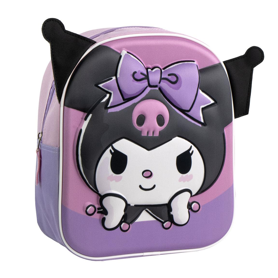 Zaino Asilo 3d Kuromi Borsa con Applicazioni 31 CM per Scuola Materna da Passeggio - 5849