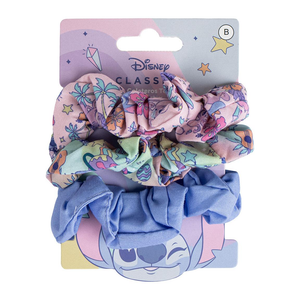 Scrunchies Stitch e Angel DISNEY Set 3 Pezzi Elastici Morbidi per Capelli- 3081