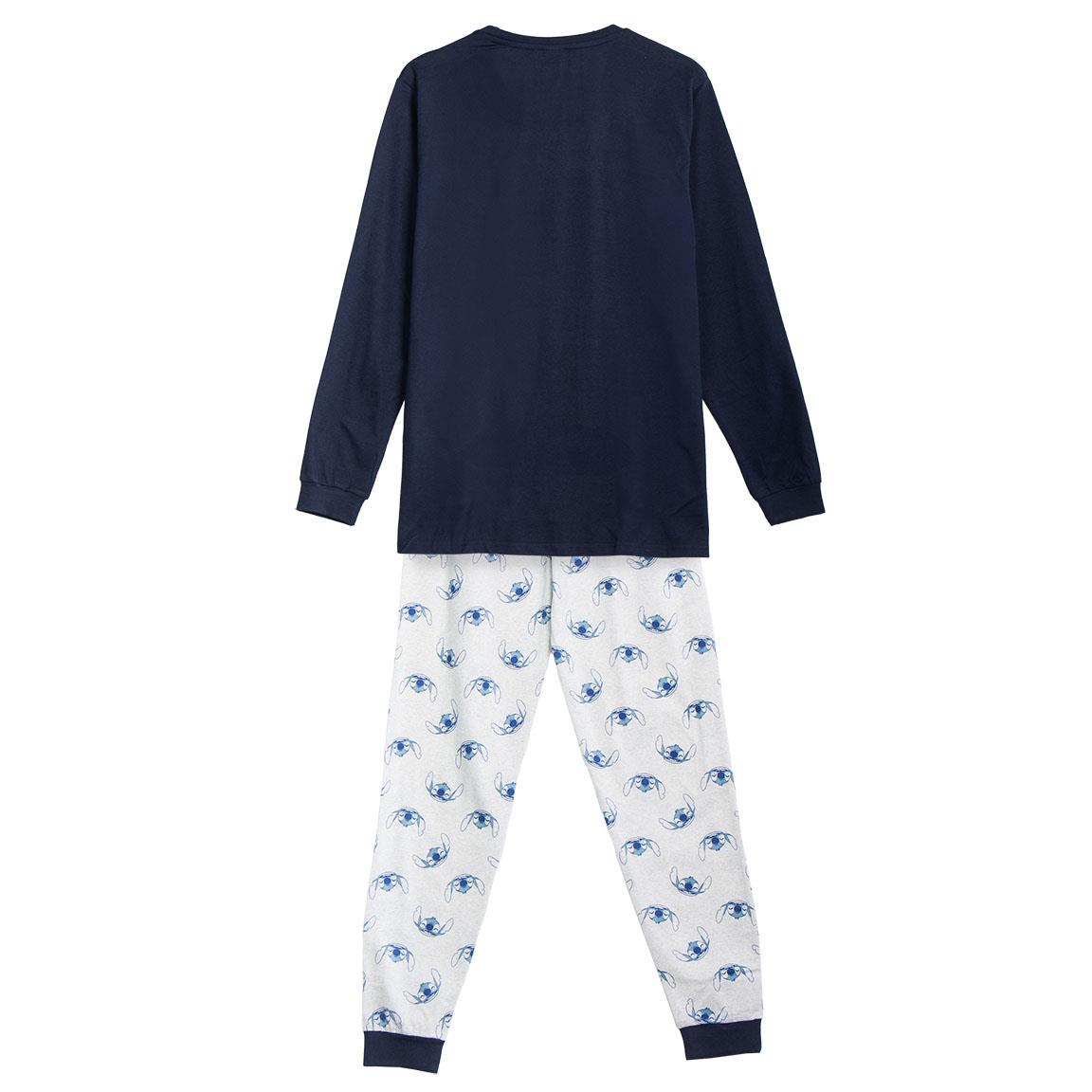 Pigiama Lungo Stitch DISNEY Maglia e Pantaloni in Misto Cotone Jersey Adulto - 2471