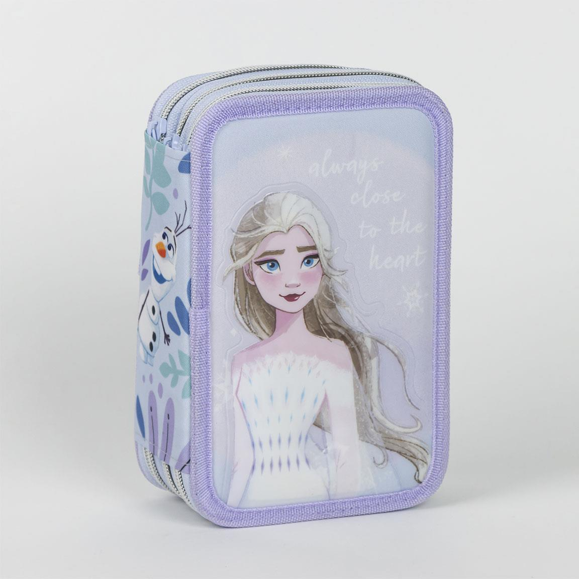 Astuccio 3 Zip Elsa Frozen DISNEY Scuola Multiscomparto Portacolori Giotto - 1191