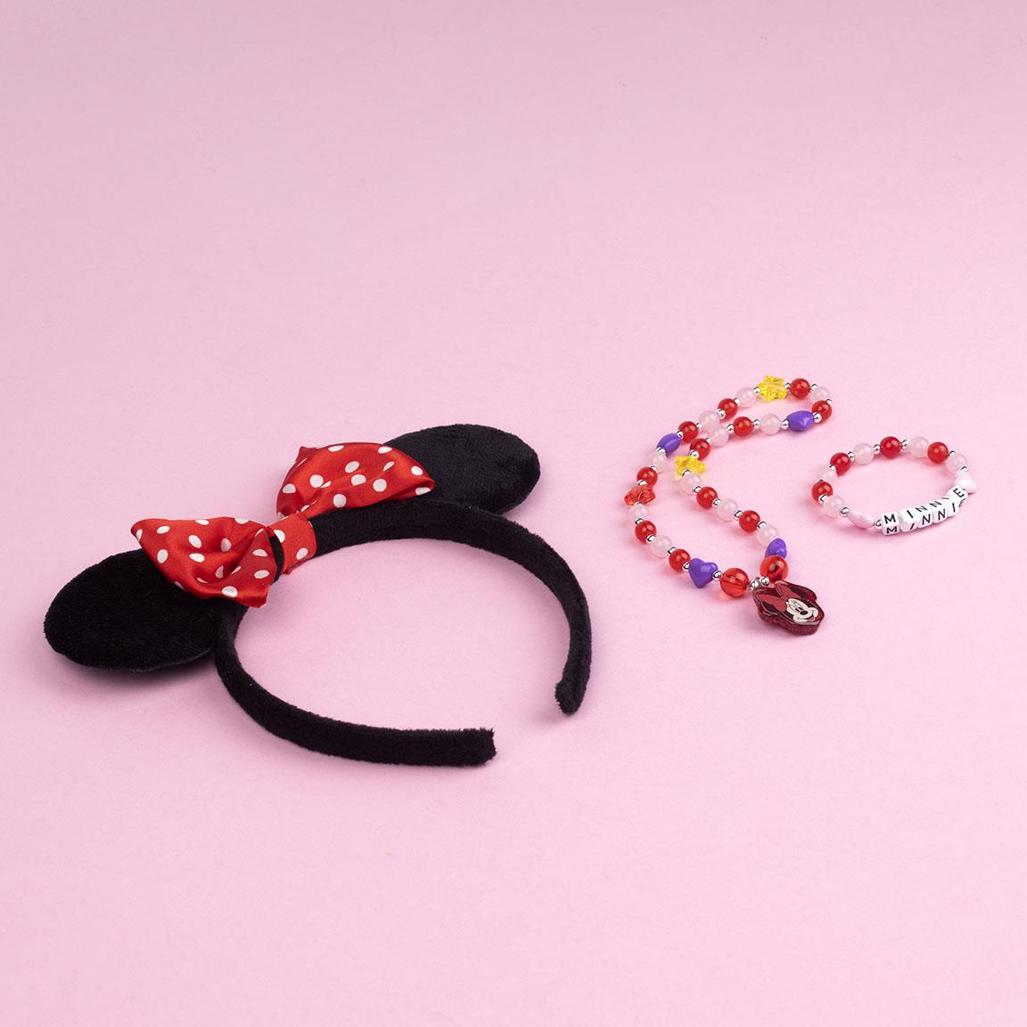 Set Accessori Minnie DISNEY Bracciale Collana Cerchietto con Orecchie - 2219