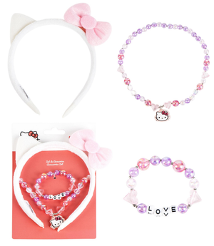 Set Accessori Hello Kitty Sanrio Bracciale Collana Cerchietto con Orecchie - 3223